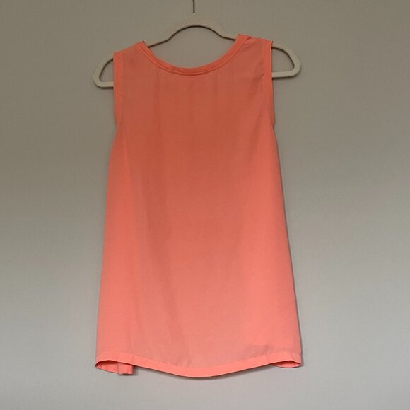 Sheer Peach Sleeveless Round Neck Top Peach Size 1X Joe Fresh - Picture 2 of 5
